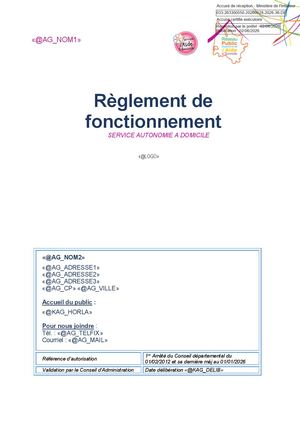 2026 36 Pj Sad Rf Règlement De Fonctionnement Version Mai 2026