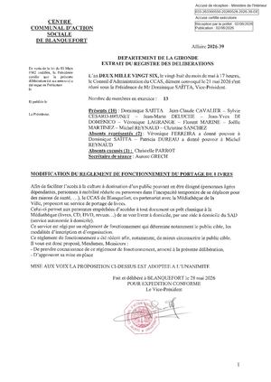2026 39 Modification Du Règlement De Fonctionnement Du Portage De Livres
