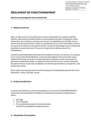 2026 39 Pj Règlement Fonctionnement Portage De Livres