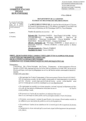 2026 41 Désignation Titulaire Et Suppléante Pour L'élection Des Membres Du Comité Des 100 (Unccas)