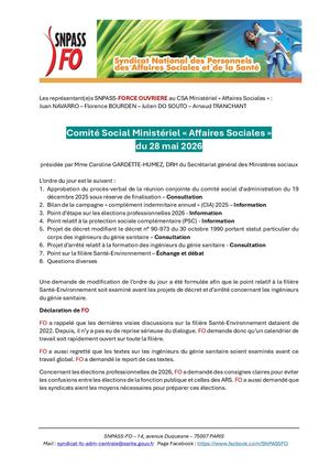 CR du CSA Ministériel As 28 Mai 2026