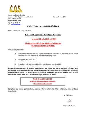 Invitation Ag 16 Juin 2026
