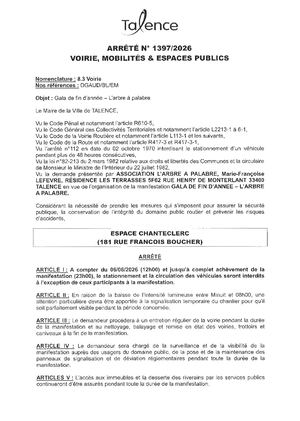 Arrete 1397 2026 Gala De Fin D'annee L'arbre A Palabre Espace Chanteclerc Le 06 06 2026