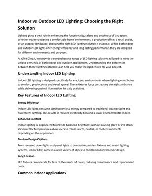 Indoor Vs Outdoor Led Lighting Choosing The Right Solution