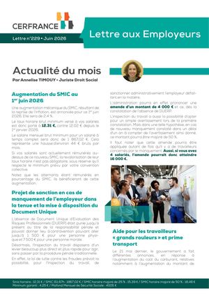 Lettre Aux Employeurs Juin 2026 - Cerfrance Aveyron