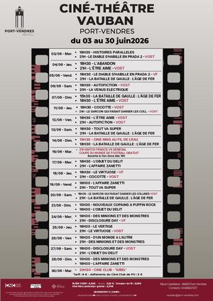 Affiche Programme Ciné Théâtre Vauban 3 30 Juin 2026