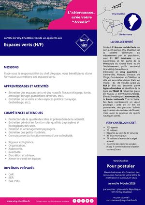Annonce Alternant espaces verts