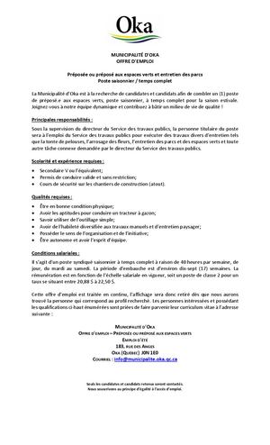 2026-05-25 - Préposé.e aux espaces verts et entretien des parcs