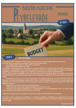 Bulletin Municipal Peyrelevade Mai 2026 N°866