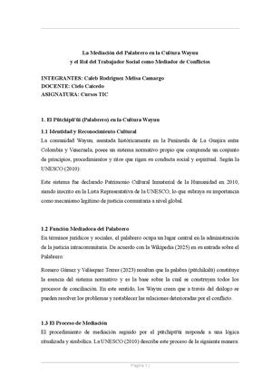Mediacion Wayuu Trab Social Calebymelissa