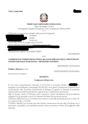 Dalla protezione complementare al paradigma "Integrazione o ReImmigrazione": note sui decreti del Tribunale di Bologna del 22 maggio 2026