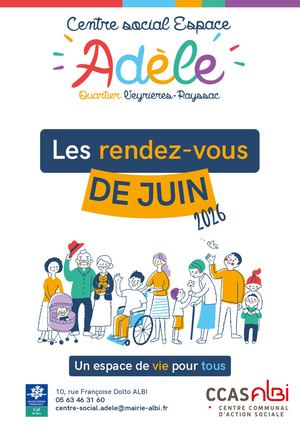 Centre social Espace Adèle - Les rendez-vous de mai 2026