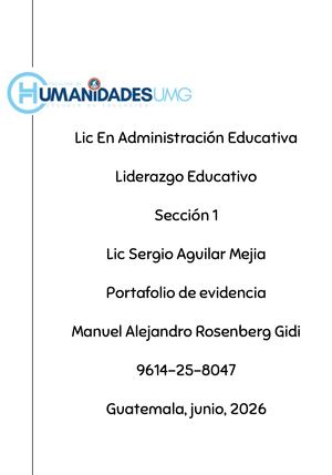Portafolio de evidencias - Liderazgo Educativo - 2026