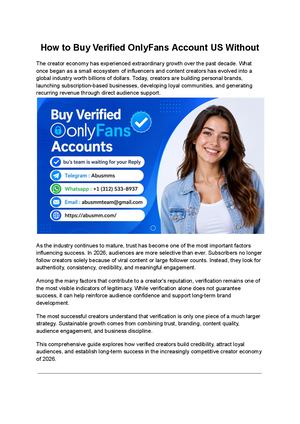 How To Buy Verified Only Fans Account Us Without