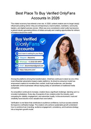 Best Place To Buy Verified Only Fans Accounts In 2026
