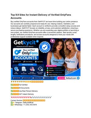 Top 91 9 Sites For Instant Delivery Of Verified Only Fans Accounts