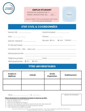 Dossier Candidature Dosip 972