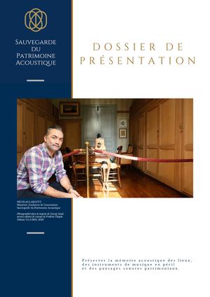 Dossier De Présentation De La Sauvegarde Du Patrimoine Acoustique
