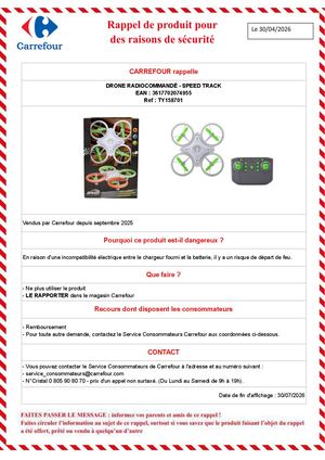 Rappel Produit Drone