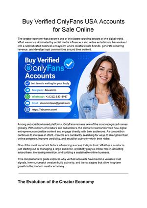 Buy Verified Only Fans Usa Accounts For Sale Online