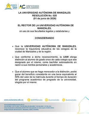 Resolución Única Junio 2026