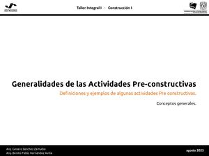 Ta In Cons 005a Construccion I Actividades Preconstructivas Aplicacion