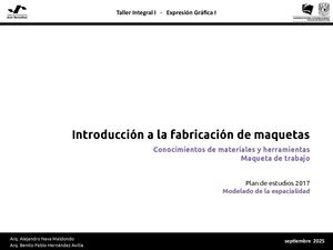 Ta In Expre Gra 001 Expresión Grafica I Modelado Dela Espacialidad Generalidades Maquetas