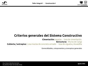Ta In Cons 006a Construccion I Criterios Generales Sistema Constructivo