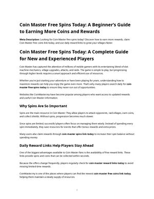 Coin Master Free SCoin Master Free Spins Today: Secrets to Growing Your Village Without Spending Moneypins Guide