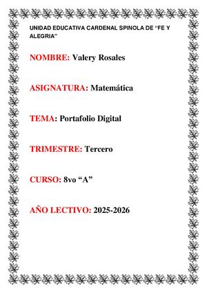 Unidad Educativa Cardenal Spinola Valery Rosales