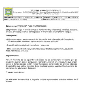 Guia Tercer Periodo Circuitos Electricos