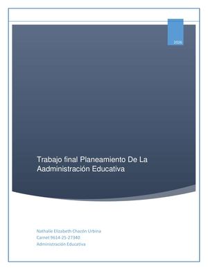 Planeamiento De La Administración Trabajo Final