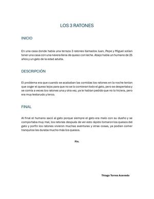 Cuento Thiago Torres Acevedo
