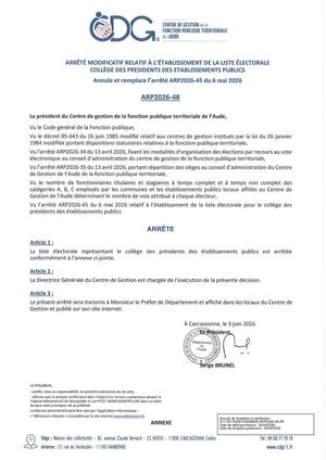 ARP2026 48 Arrêté Modificatif Liste Collège Epu Annule Et Remplace Arp2026 45 Ar Pref