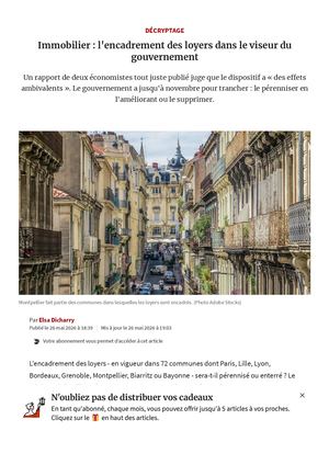 Les Echos-Encadrement des loyers-Mai2026