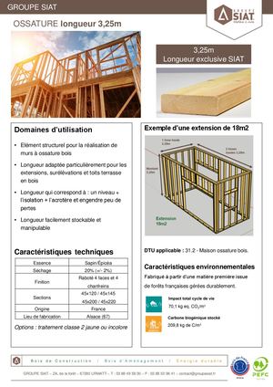 SIAT Fp Ossature 3 25m