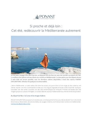 Si proche et déjà loin cet été, redécouvrir la Méditerranée autrement