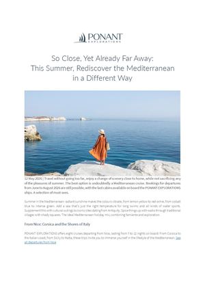 So Close Yet Already Far Away This Summer Rediscover the Mediterranean in a Different Way