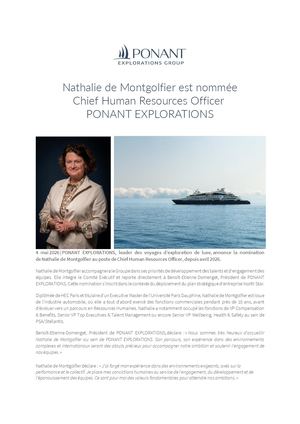Nathalie de Montgolfier est nommée Chief Human Resources Officer PONANT EXPLORATIONS
