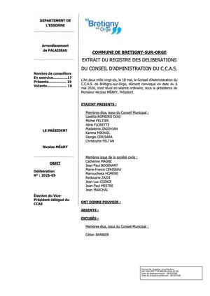 DEL2026 05 ELECTION VICE PRESIDENTE DELEGUE DU CCAS SIGNE
