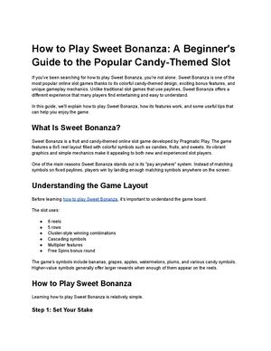 How To Play Sweet Bonanza A Beginner's Guide To The Popular Candy Themed Slot