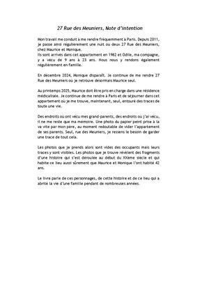 Note D'intention
