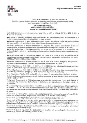 Ap Mesures Destruction Sanglier 2026 2027 Signé Et Enregistré Au Raa