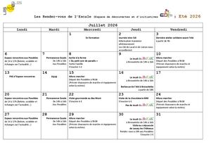 Programme Escale éTé 2026