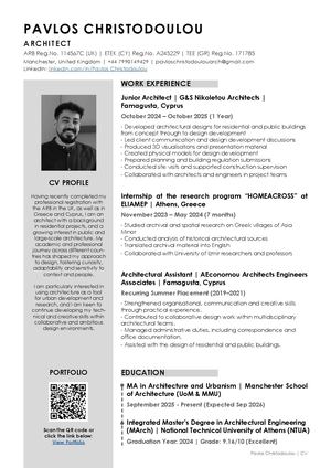 Pavlos Christodoulou Architect Arb Cv