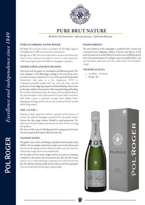 Tech Sheet Pol Roger Pure Brut Nature En