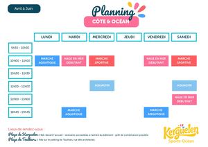 Côte & Océan Planning Avril à Juin