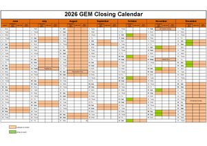 2026 School Closing Calendar