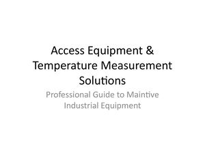 Maintive Access And Temperature Solutions