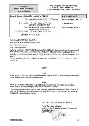 DP 26 Q 0056 - Arrêté